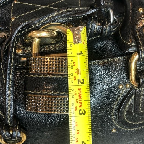 Bolso de cuero negro CHLOE Paddington con cerradura de cristal y llave, certificado de autenticidad, bolsa antipolvo - Imagen 6 de 16