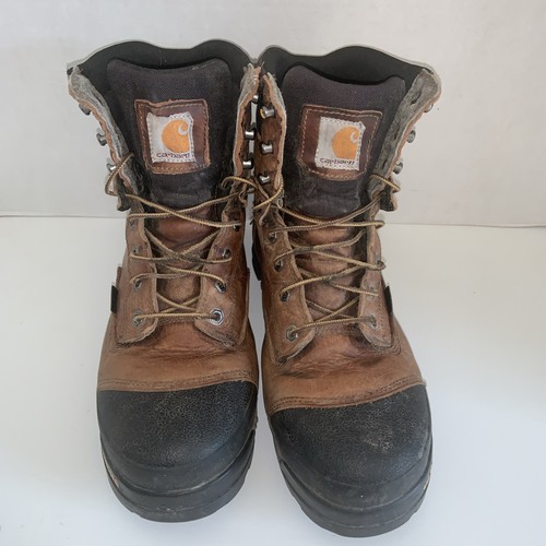 Carhartt Stivali da Lavoro Uomo 9.5 Composito Punta Acciaio Impermeabile CME8355 Marrone - Foto 3 di 7