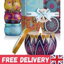 Luxury Soy Wax Candles Gift Set - 4 Aromas for Home, Yoga, Relaxation, Birthday