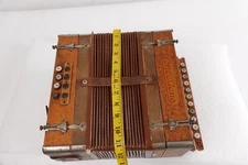 ANTIQUE CONCERTTONE CONCERTINA ACCORDION MUSICAL PIANO WOODEN MADE IN GERMANY