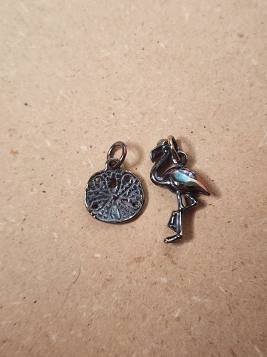 Retired James Avery Sterling Silver 3D Flamingo & Sand Dollar Charms - Picture 10 of 10