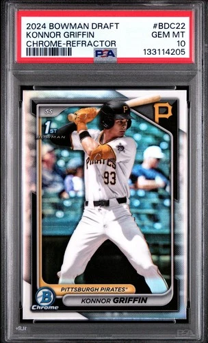 2024 Bowman Draft Konnor Griffin 1st Bowman Chrome Refractor PSA 10 GEM MINT