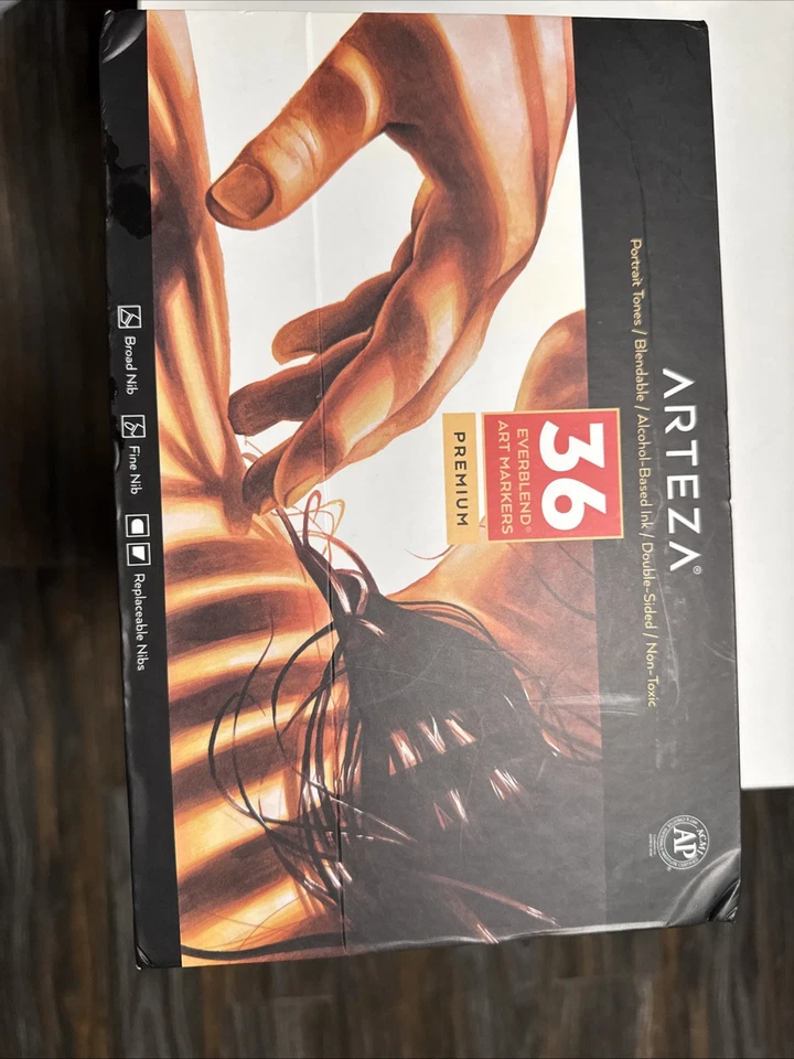 Juego de marcadores de alcohol ARTEZA de 36 colores retrato y tono de piel marcadores de doble punta... Foto 2 de 3