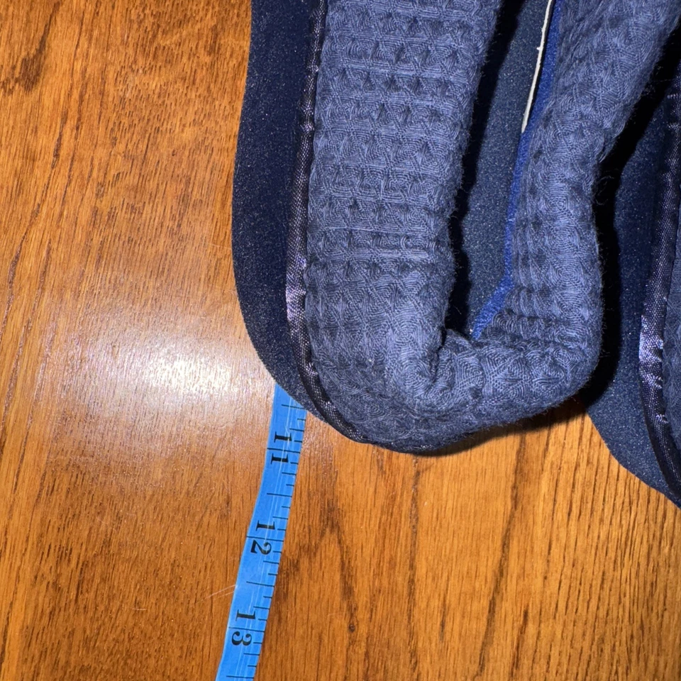 Womens Large 8-9 House Slippers, Navy Blue Quilted Vintage Cushkins, NWT 11” Foto 4 de 4