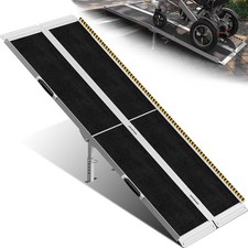 6ft Wheelchair Ramp with 4 Support Legs Non-Slip Mobility Scooter Threshold Ramp