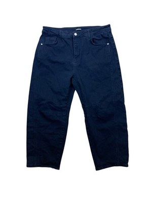 #ad #ad Flamingals Navy Blue High Waist Ankle Jeans Cotton Blend Stretch 2XL $18.75