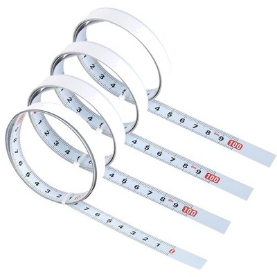 Self-Adhesive Tape Measure Pack 4 x 1m Carbon Steel Multi-Directional Measuri...