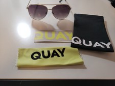 Quay Australia VIVIENNE Gold Aviator Sunglasses 64-13-140 NEW CASE  CLOTH