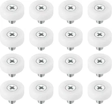 PATIKIL 19mm Drawer Rollers, 16 Pack Plastic Pulley 19mm, White 