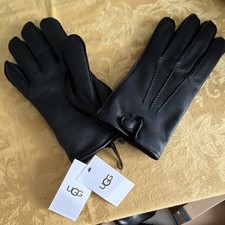 UGG Men's Black Leather Gloves XL Touchscreen Compatible Solid 15109