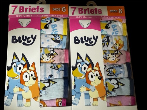 2 Pack- Bluey Girls Briefs- Size 6- 7 Per Pack (14 Total) 100% Cotton
