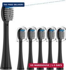 6PCS Replacement Toothbrush Heads Compatible with Waterpik Sonic-Fusion Black