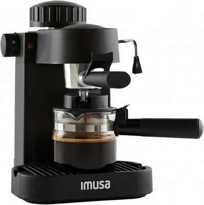 Espresso Machine Coffee Maker 4 Cup Cappuccino Milk Frother Reusable Filter