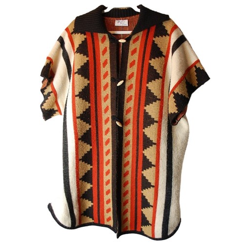 VTG Bonnie Lee Womens L Western Aztec Wood Toggle Button Oversized Cardigan - 第 1/7 張圖片