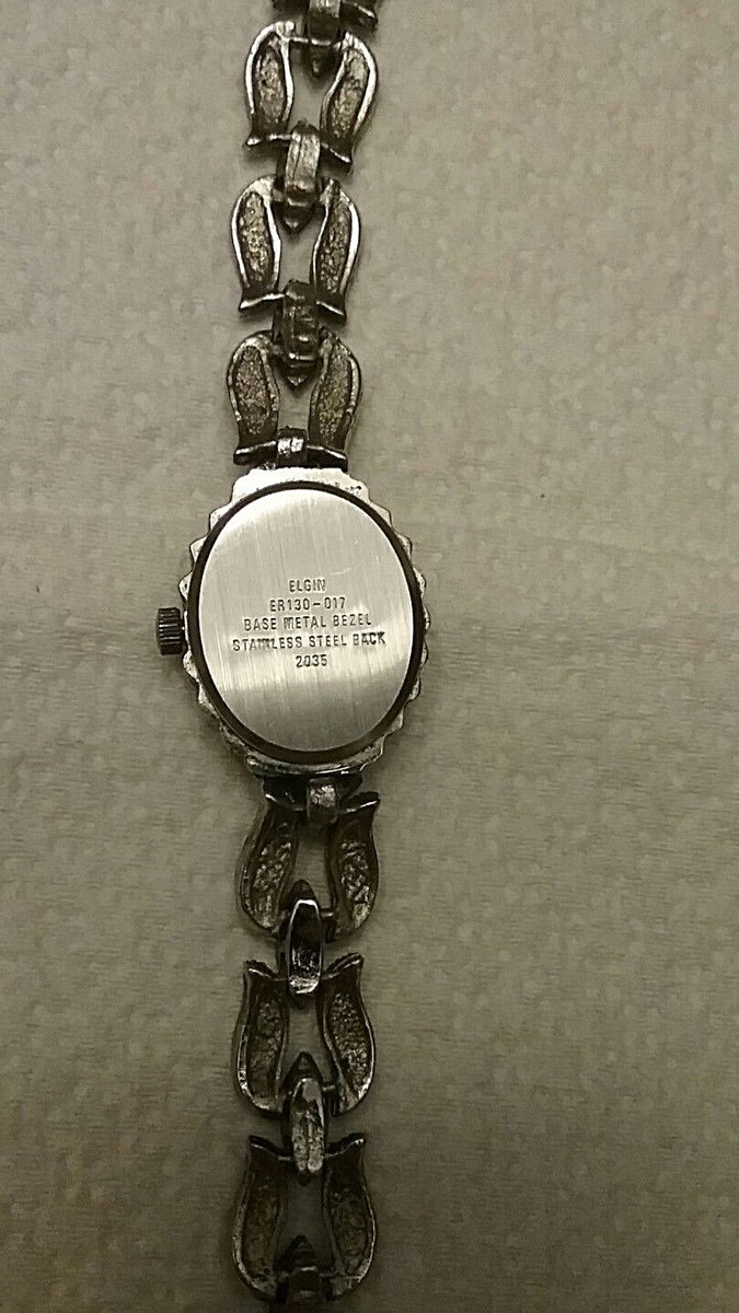 LADIES ELGIN QUARTZ. MARCASITE AMETHYST WRIST WATCH.Model  display picture 2