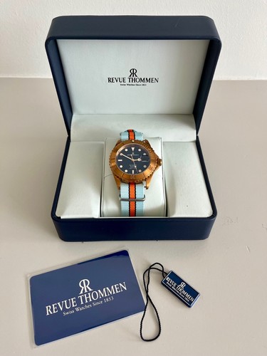 Revue Thommen Men's Automatic Watch Date w/ Cyclops 1000 Ft 25 Jewels - Picture 3 of 20