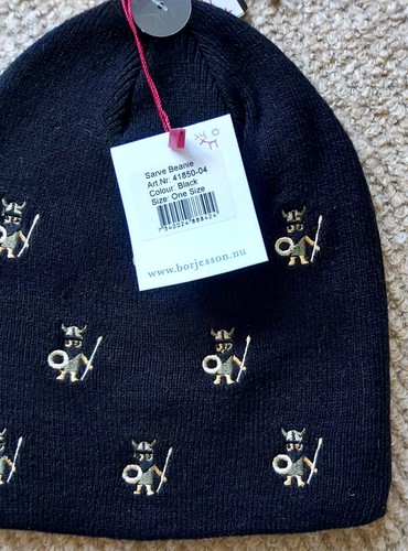 BORJESSON of Sweden VIKINGS Black Skull BEANIE Hat Toque Adult Unisex - Picture 6 of 7