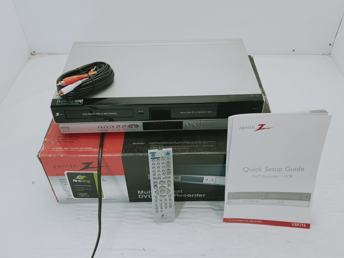 ＤVＤ Zenith XBR716 DVD Recorder VHS Recorder Combo W Remote Playing