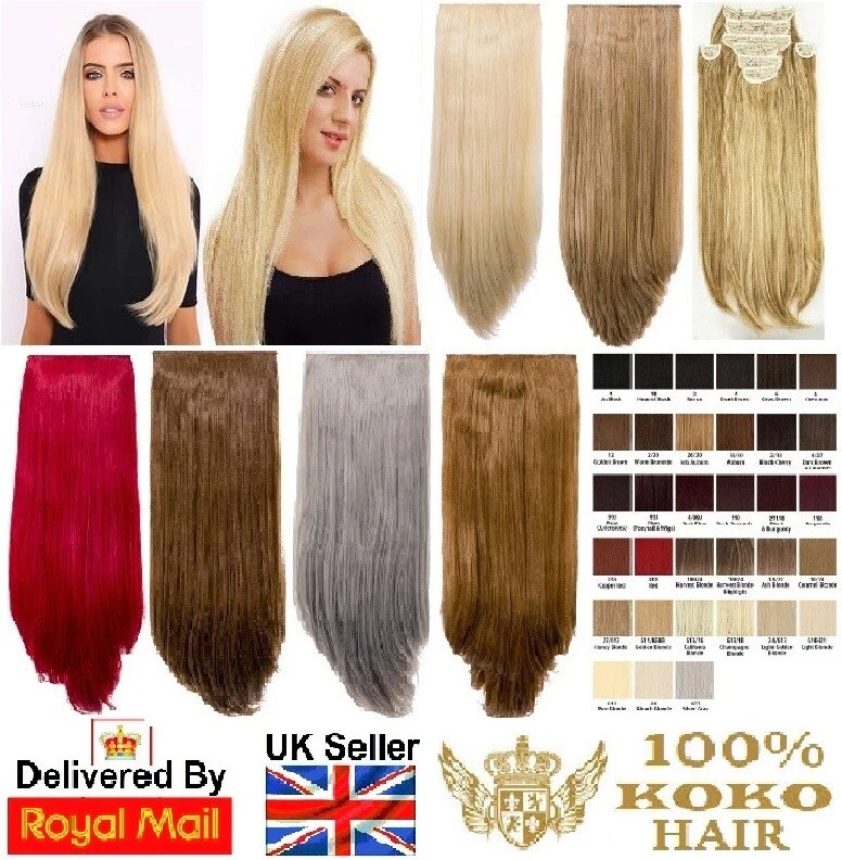 KOKO acht Stück/Schuss gerade Clip-in Extensions sieht aus & fühlt sich an wie Echthaar