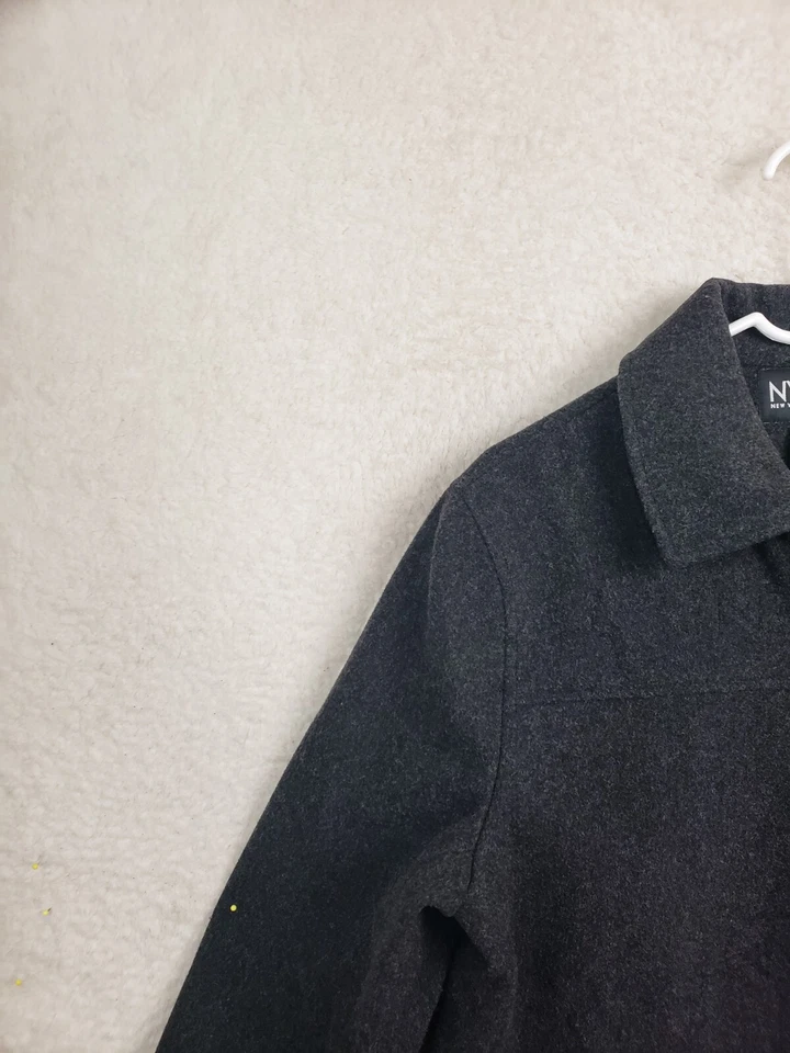 New York Company Women Jacket 14 Black Wool Blend Zip Up Collar Casual Blazer - Image 2 of 4