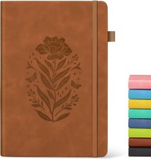 Lined Journal Notebook For Men Women, A5 Brown Leather Journals For Writing, 200