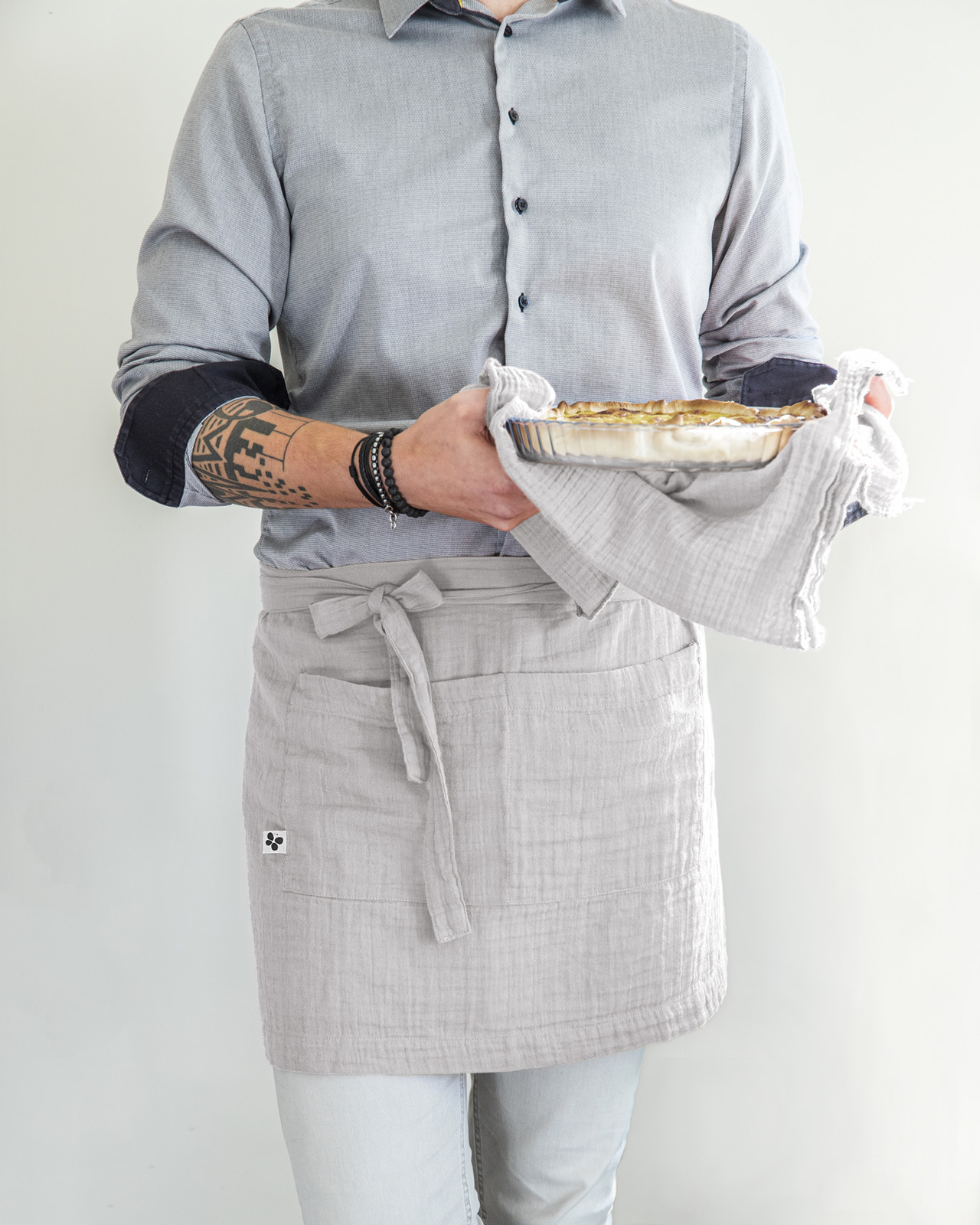 Tablier en gaze de coton Gaïa Nuage idéal pour vos recettes