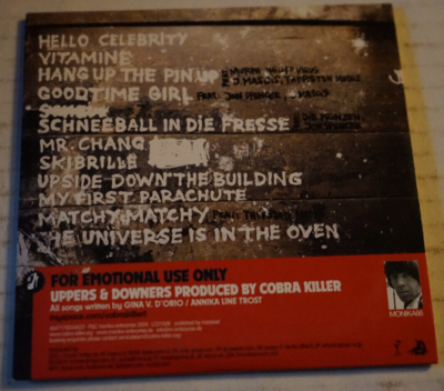 Cobra Killer ‎– Uppers & Downers Promotional CD + Band Biography