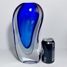 FORMIA MURANO Glass Vase / TRIPLE SOMMERSO Technique / VINTAGE 70  s / 12 Inches 