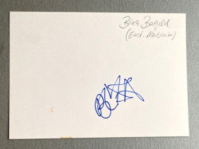 BLIXA BARGELD 'Einstürzende Neubaut' In-person signed Briefkarte 10x15 Autogramm