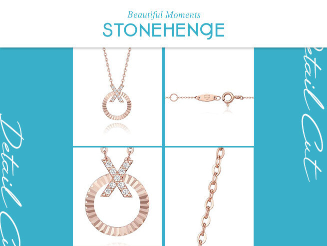 [STONE HENgE] 韓国☆14K Rose Gold☆U0077 Necklace Stonehenge] XOXO 14K Necklace U0077 Female Jewelry | eBay