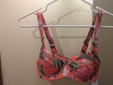 Old Navy Women  s Orange Tropical Printed Underwire Bikini Swim Top Size XS