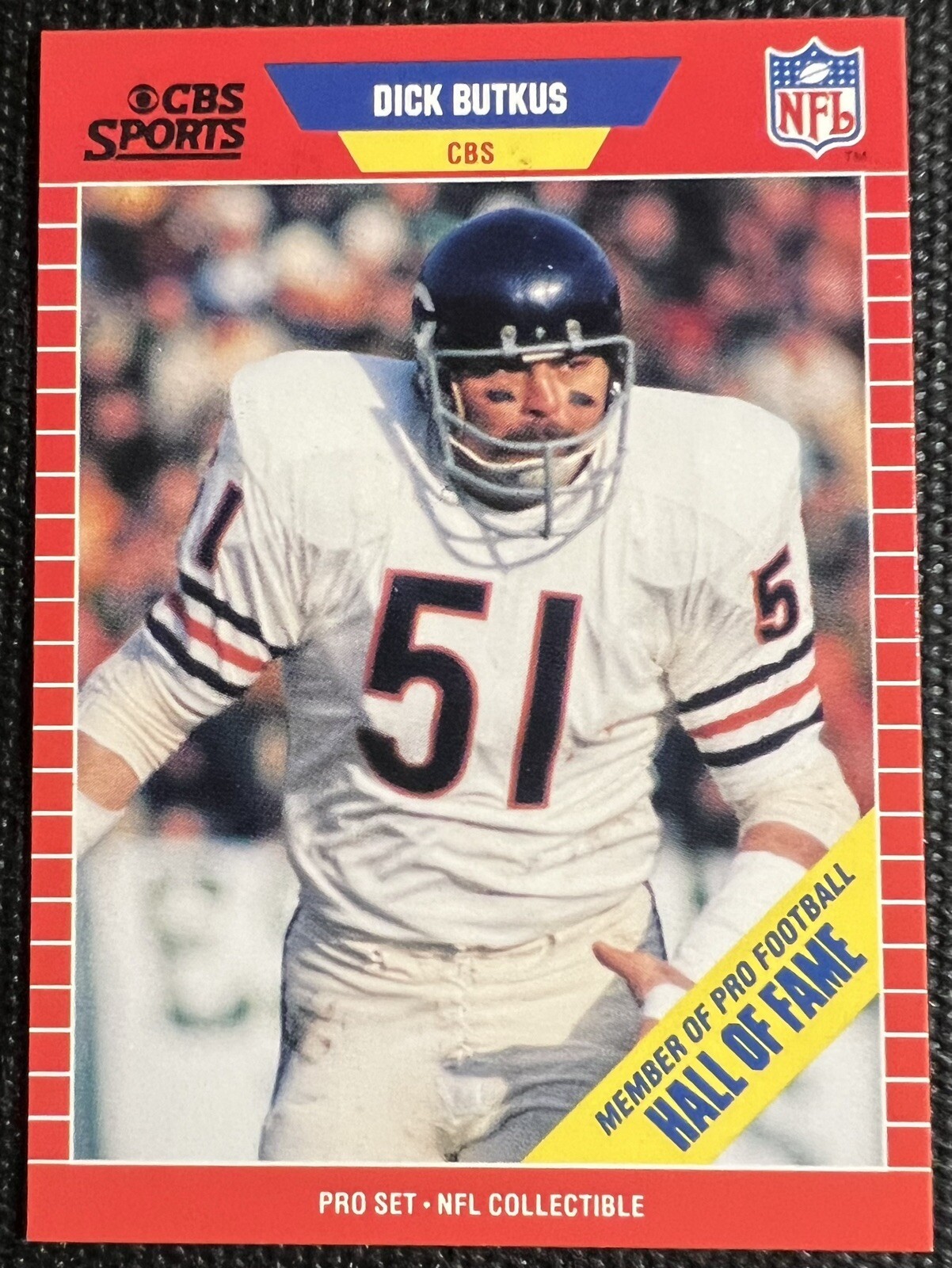 1989 PRO SET DICK BUTKUS ANNOUNCER COLLECTIBLE CARD #15 NM/MT