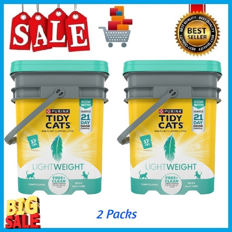 (2 pack) Purina Tidy Cats Light Clumping Cat Litter, Unscent