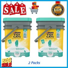  2 pack Purina Tidy Cats Light Clumping Cat Litter, Unscented, Low Dust,17 lb