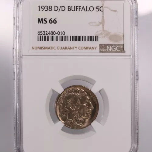 1938-D/D Buffalo 5C NGC Certified MS66