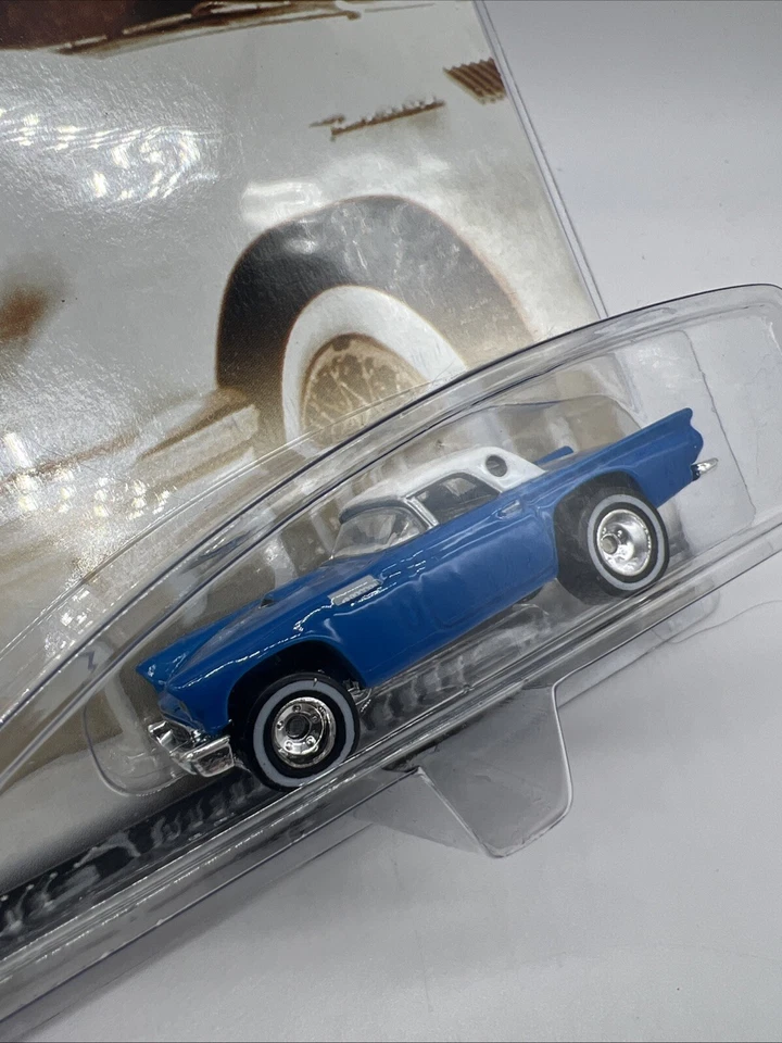 HOT WHEELS Auto Milestones Blue 1957 T-Bird w/Real Riders NEW UNOPENED - Image 2 of 4