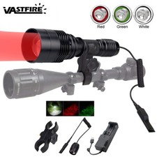 90000lm White Green Red Light LED Hunting Lamp Coyote Hog Varmint Predator Beam.