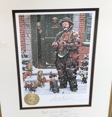 Signed Leighton Jones Emmett Kelly Clown Circus Collection Framed Art Christmas
