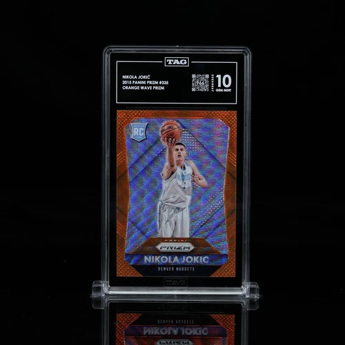 2015 Panini Prizm Orange Wave Prizm #335 Nikola Jokic RC Rookie TAG 10 (TAG 966)