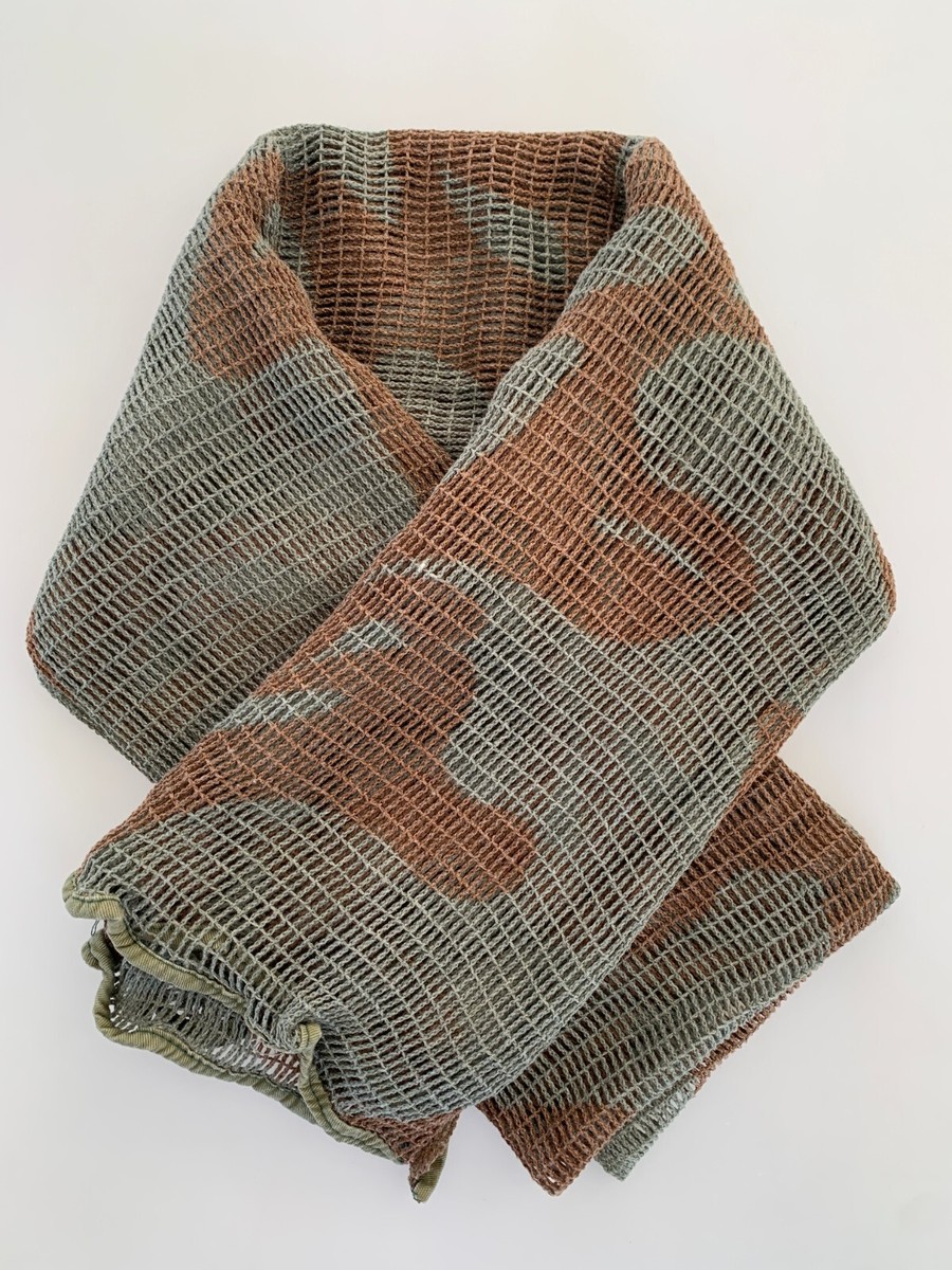 小物 vintage brown mesh design muffler sullen VTG Old Belgian STURM Mesh Net Handkerchief Scrim Scarf Germany