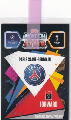 Topps Chrome Match Attax 2020/21 177 Kylian Mbappe Blue Refractor