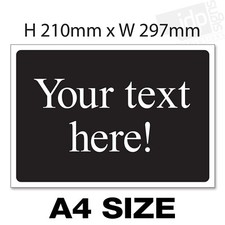 CUSTOM MADE PERSONALISED TEXT SIGN - 3 SIZE OPTIONS - FREE DESIGN