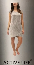 Active Life Scoop Neck Sleeveless Sport Dress Marl Heather Grey L NWT MSRP $89!