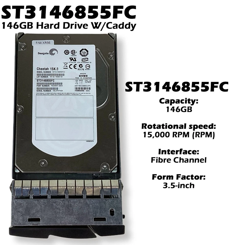 Seagate ST3146855FC Cheetah 15K.5 146Gb 15000RPM Fibre Channel 4Gbps 3.5" HDD - Image 2 of 4
