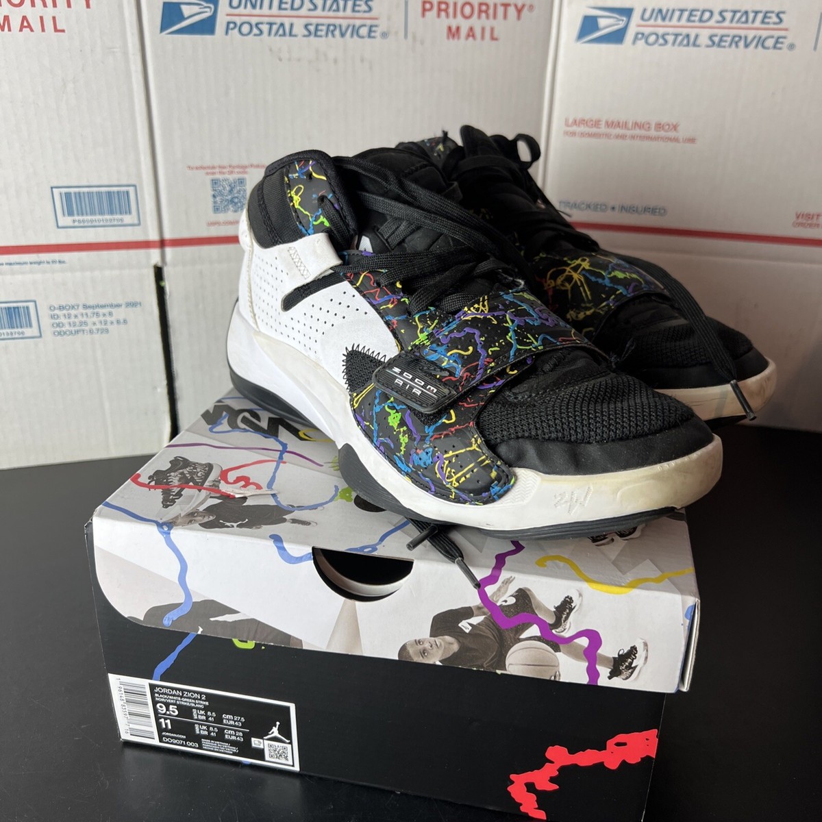Nike Jordan Zion 2 Mens Black White Multi Color Athletic  display picture 1