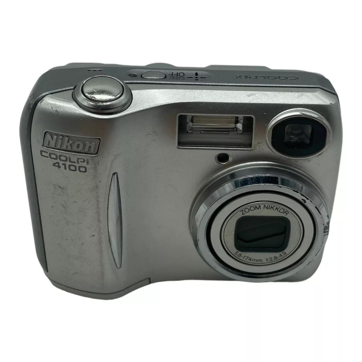Nikon Coolpix E4100 4100 Silver Digital Camera - Tested & Working