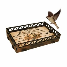 Bird Feeder Tray Cedar Platform Birdfeeder Wild Wooden Outdoor Garden Hummingbir