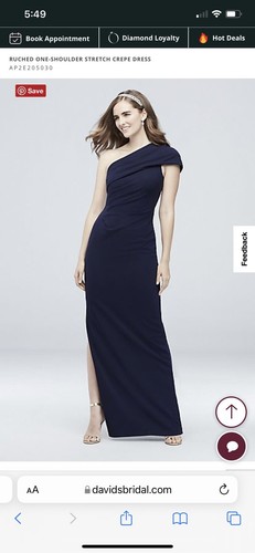 Ruched One Shoulder Dress Navy 