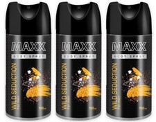Maxx Deodorant Spray, Body Spray 150 ML WILD SEDUCTION FOR MEN PACK OF 3 
