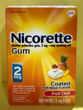 Nicorette Fruit Chill 2mg Gum - 100 Count EXP : 05/28